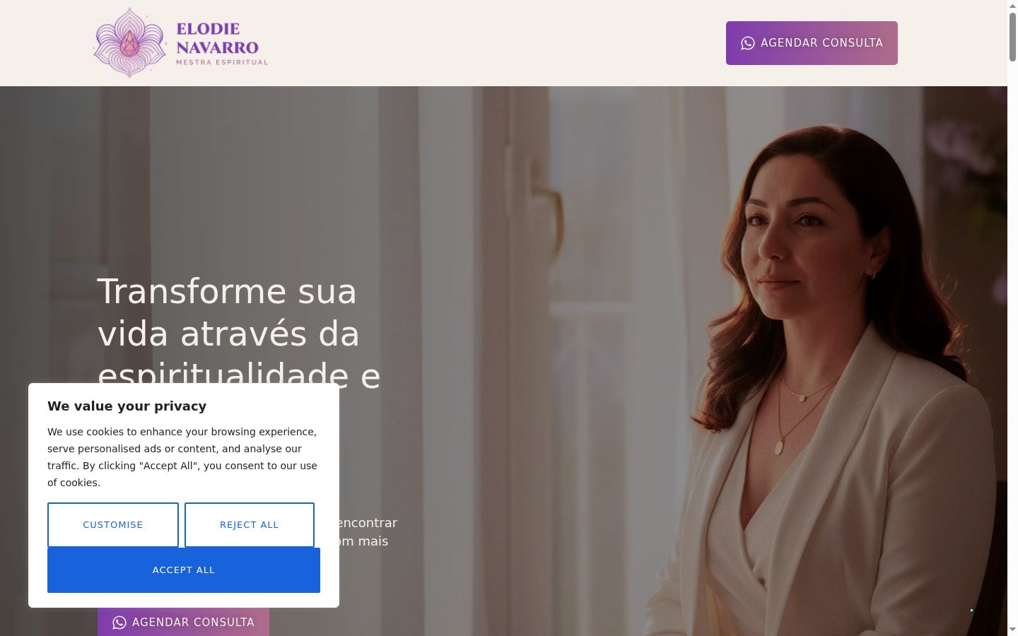 Screenshot del banner di consenso mostrato prima di qualsiasi interazione