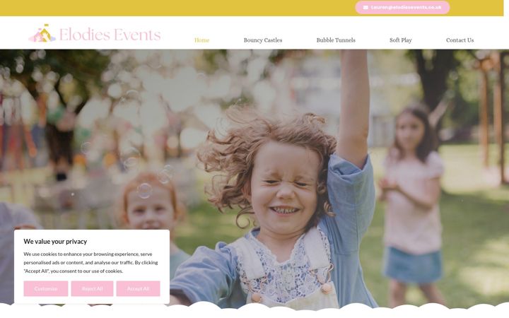 Screenshot von elodiesevents.co.uk