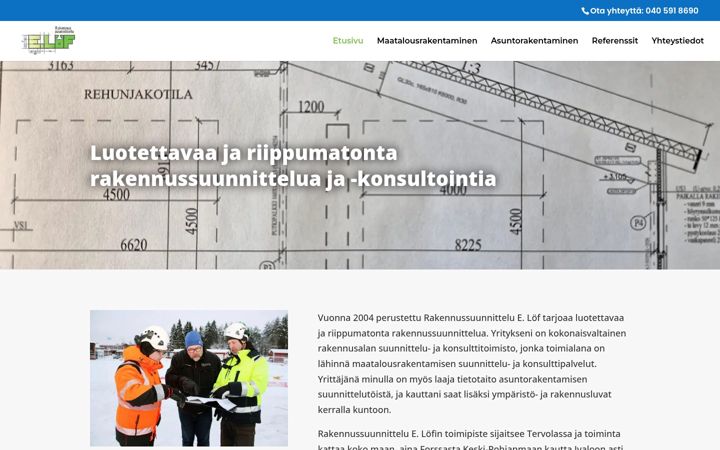 Screenshot of elof.fi