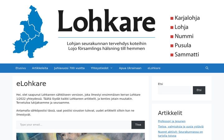 Screenshot of elohkare.fi