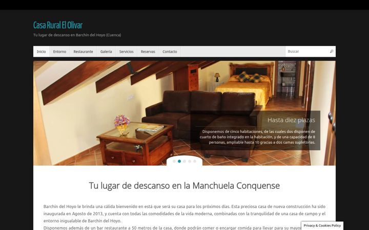 Screenshot of elolivarcasarural.com