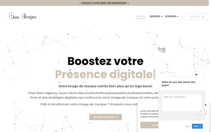 Screenshot of elomdesigns.com