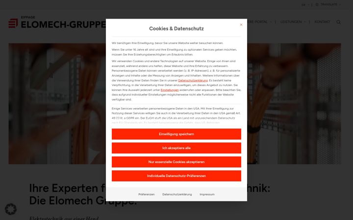 Screenshot of elomech-gruppe.de