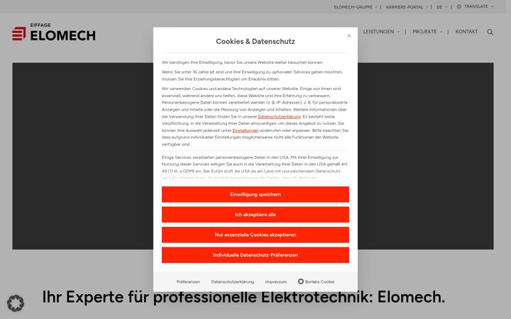 Screenshot of elomech.de