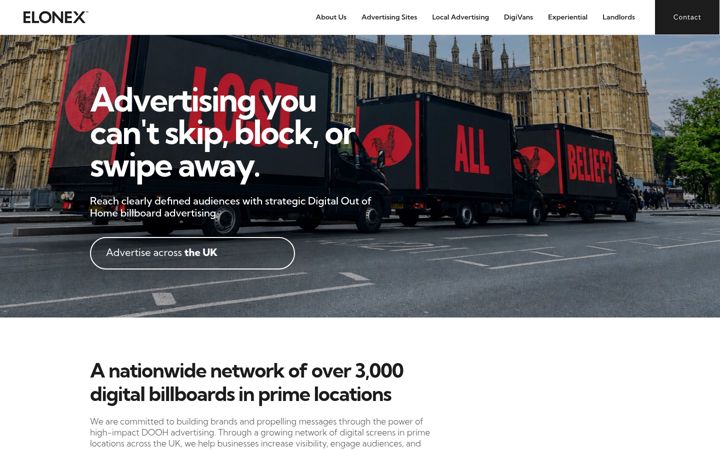Screenshot of elonexoutdoormedia.co.uk
