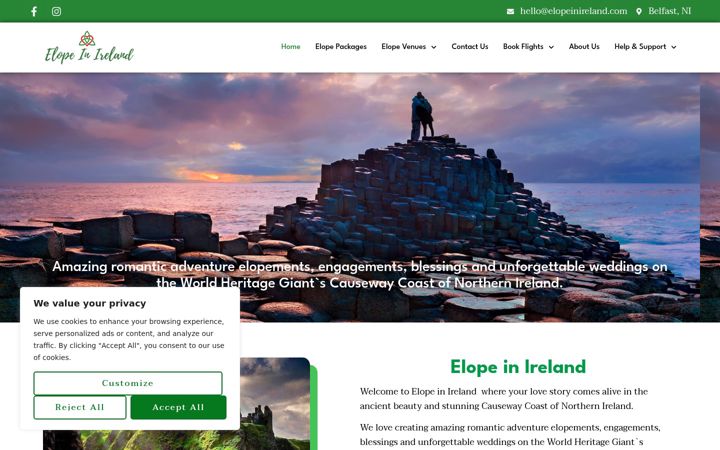 Screenshot of elopeinireland.com