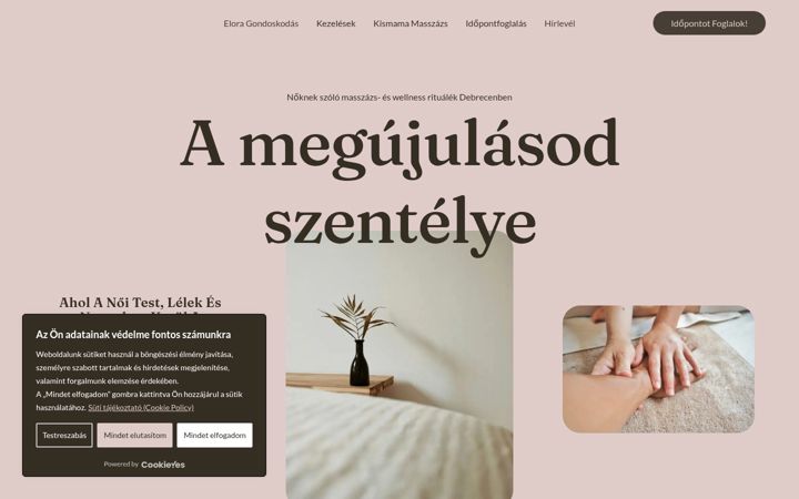 Snímek obrazovky elorastudio.hu