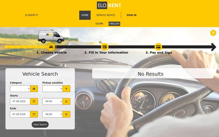 Screenshot of elorentshop.fi
