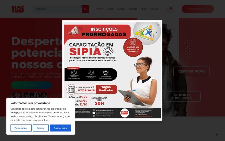 Ekrānuzņēmums no elosposgraduacoes.com.br