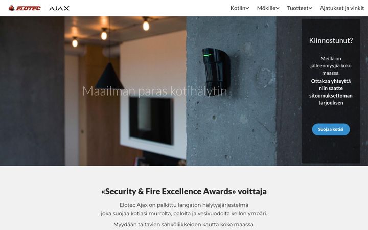 Snimka zaslona za elotecajax.fi