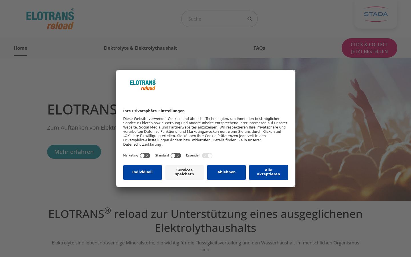 Képernyőkép a bármilyen interakció előtt megjelenő hozzájárulási bannerről