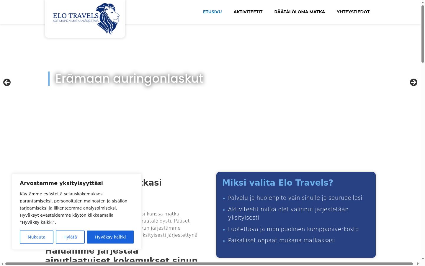 Screenshot of the consent banner shown before any interaction