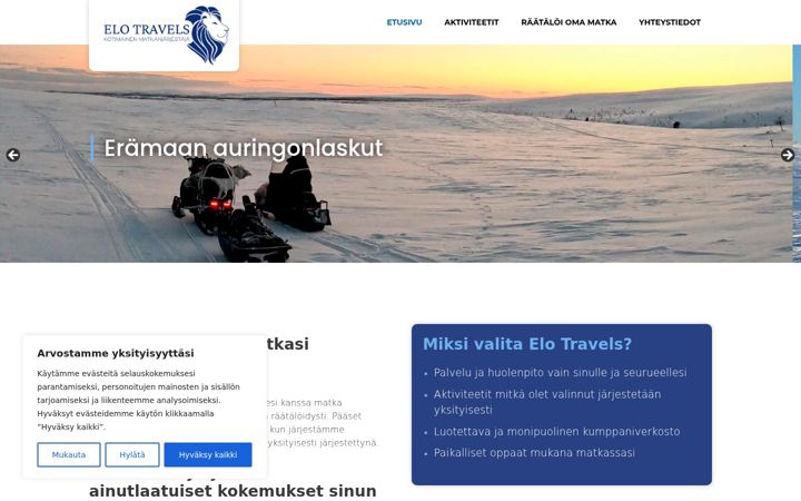 Screenshot of elotravels.fi