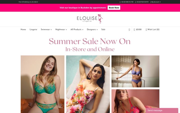Screenshot of elouiselingerie.co.uk