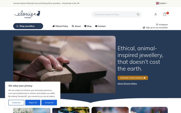 Screenshot of elouisemakes.co.uk