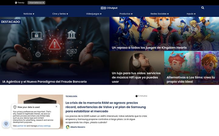 Screenshot of eloutput.com