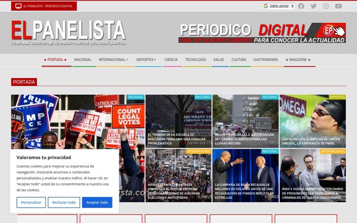 Screenshot of elpanelista.com