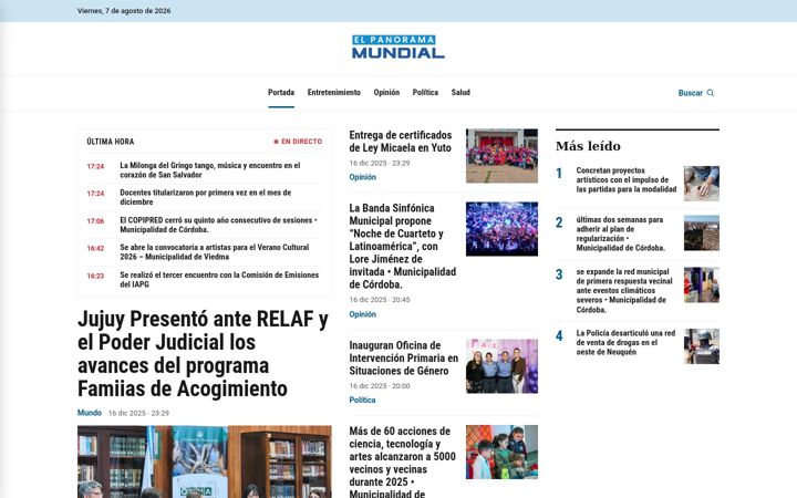 Screenshot of elpanoramamundial.com