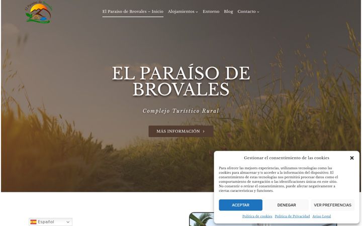 Screenshot of elparaisodebrovales.com