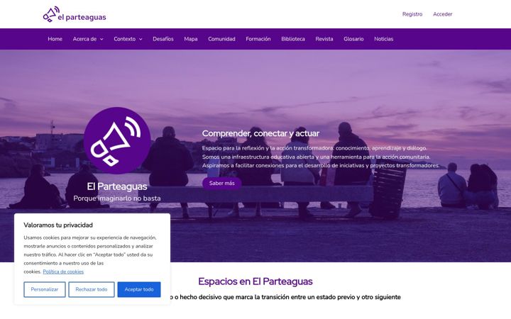 Screenshot of elparteaguas.com