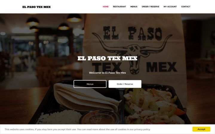 Screenshot of elpasotexmexceuta.es