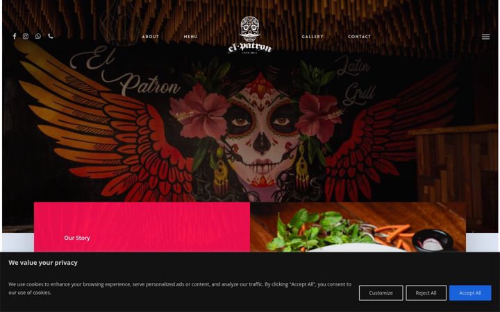 Screenshot of elpatronlatingrill.com