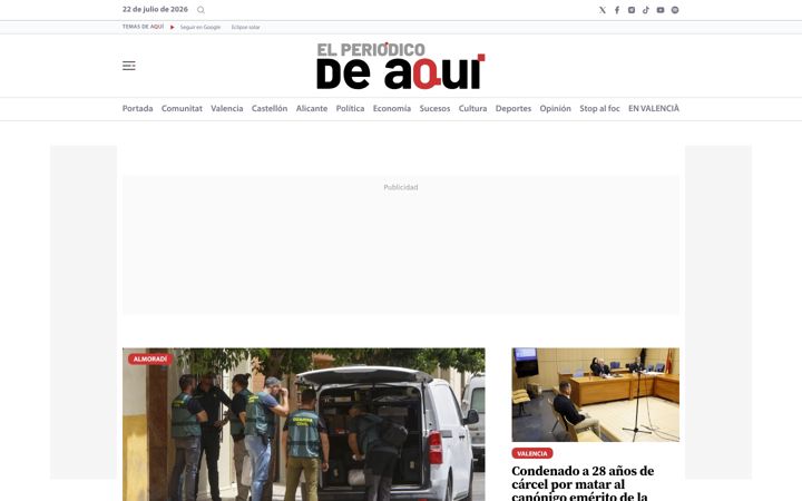 Captura de pantalla de elperiodicodeaqui.com
