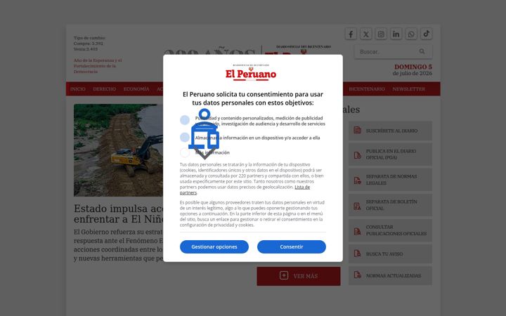 Screenshot of elperuano.pe
