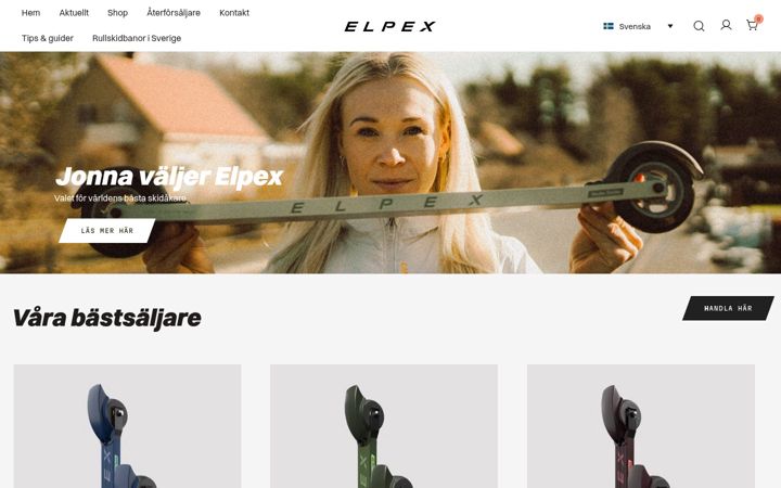 Zrzut ekranu elpex.se