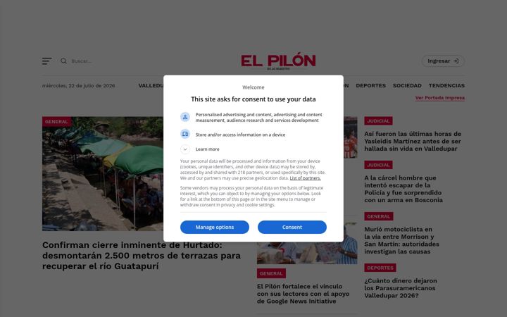 Screenshot of elpilon.com.co
