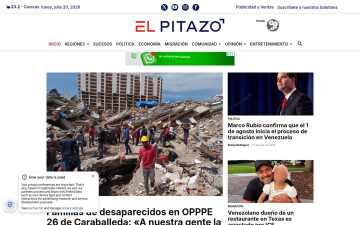 Screenshot of elpitazo.net
