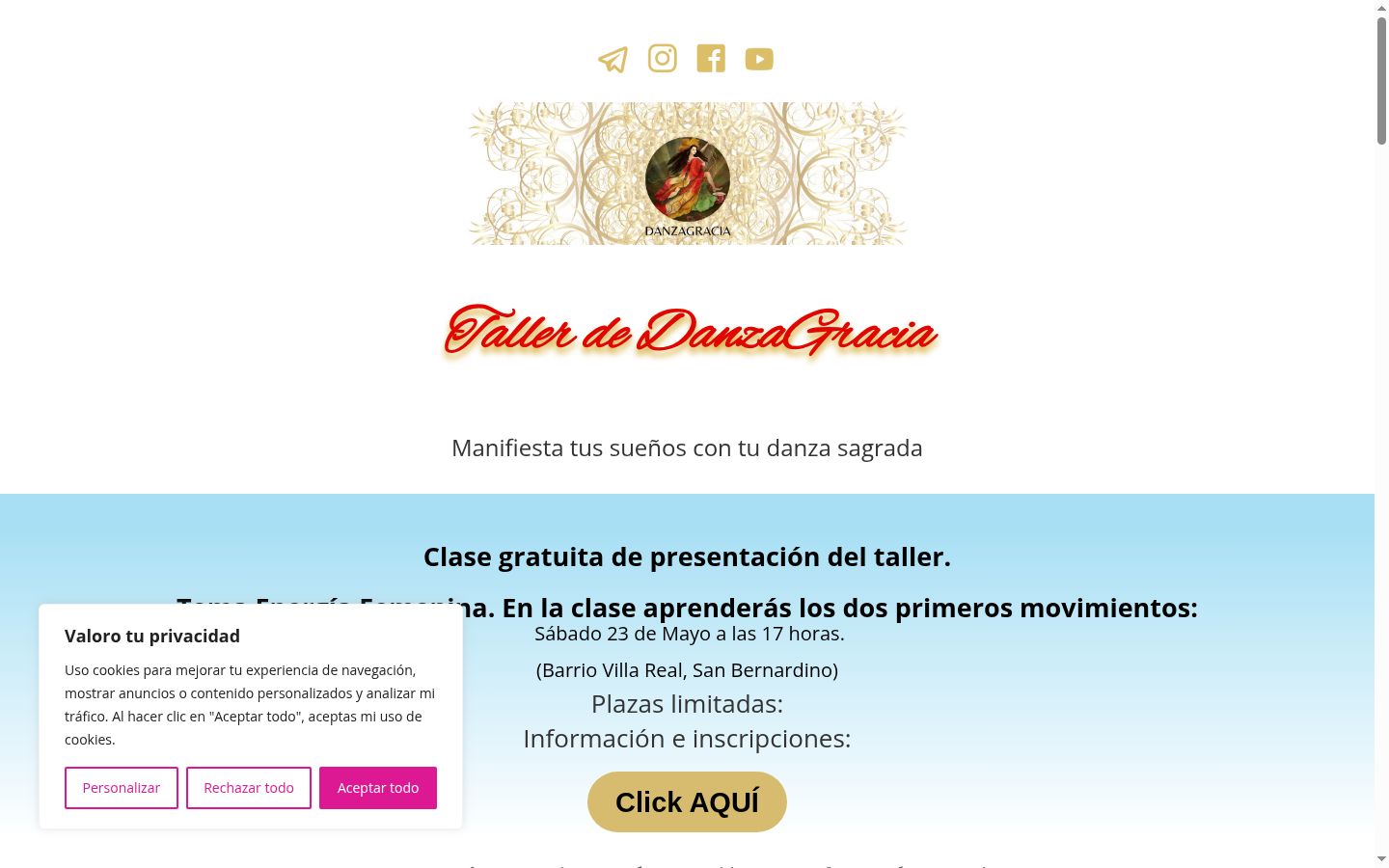 Screenshot of the consent banner shown before any interaction