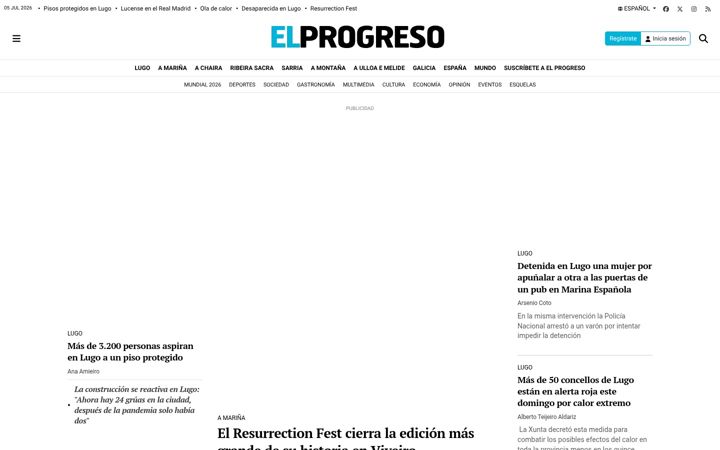Skjámynd af elprogreso.es