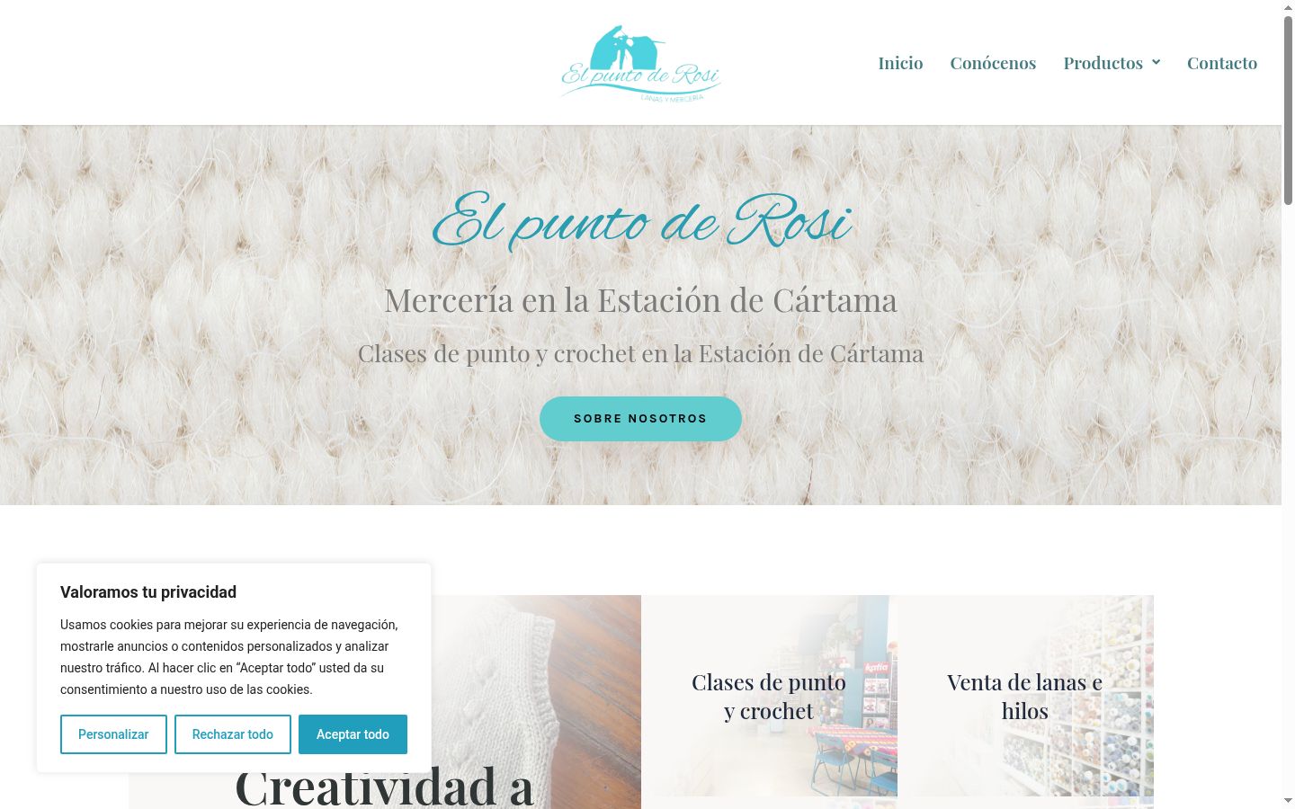 Screenshot del banner di consenso mostrato prima di qualsiasi interazione
