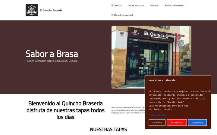 Screenshot of elquinchobraseria.com