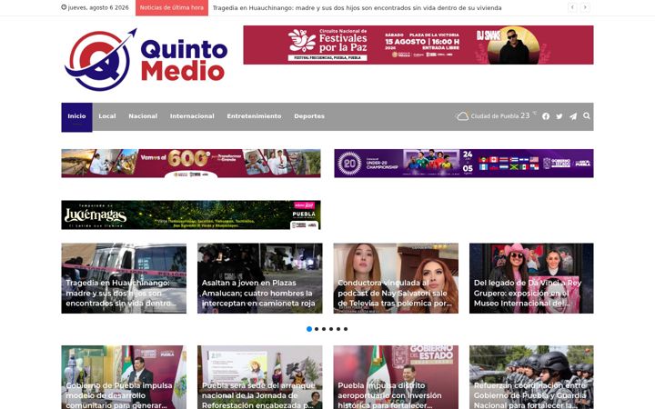 Screenshot of elquintomediodigital.com