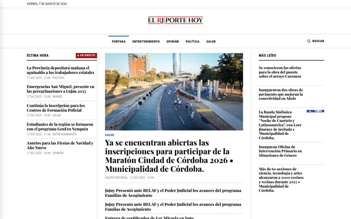 Screenshot of elreportehoy.com