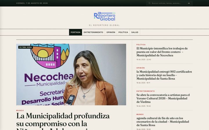 Screenshot of elreporteroglobal.com