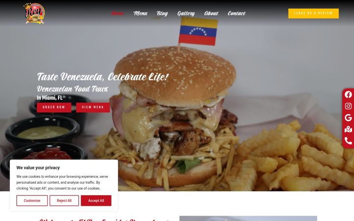 Screenshot of elreydelacomidasvenezolana.restaurant