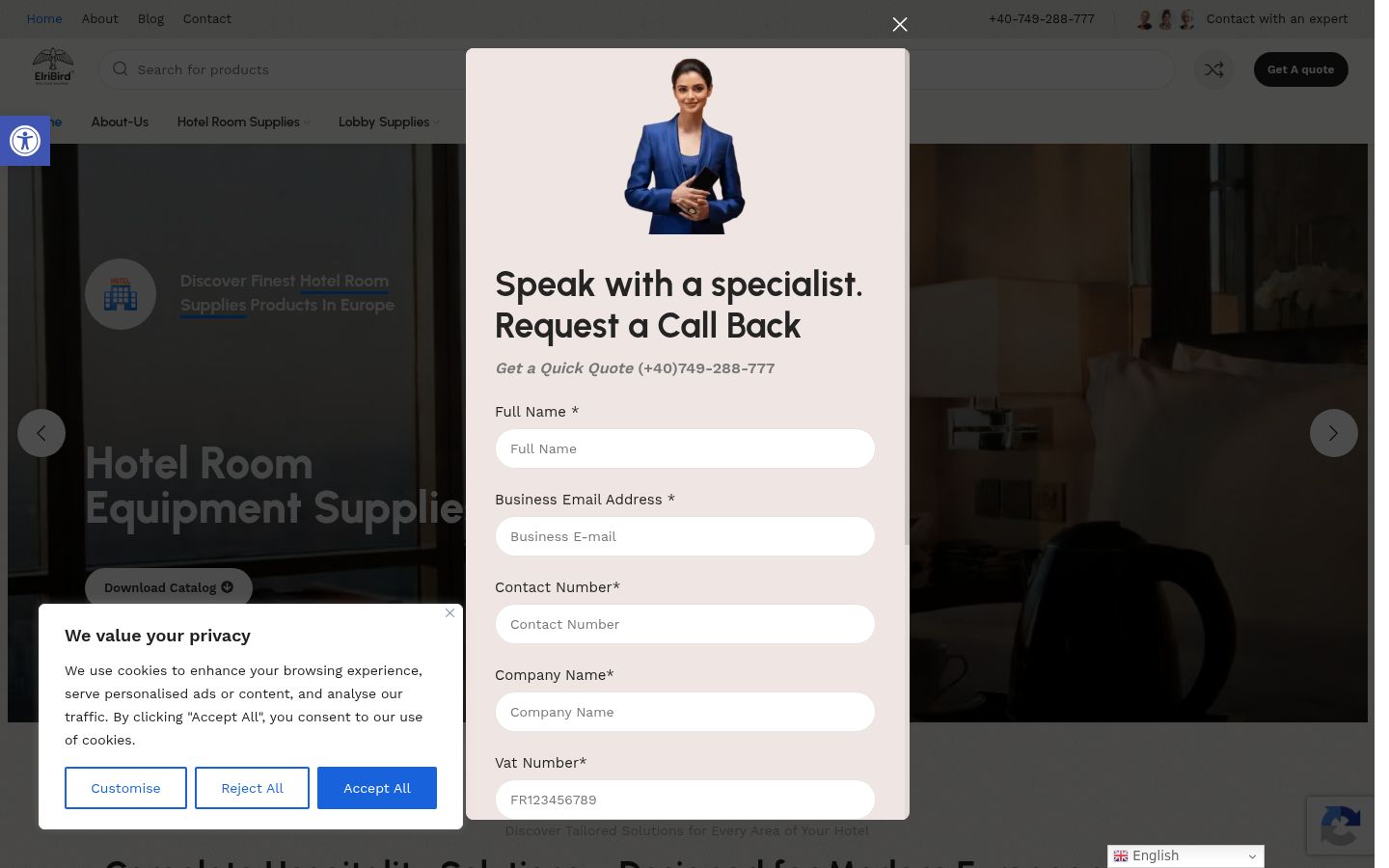 Screenshot of the consent banner shown before any interaction