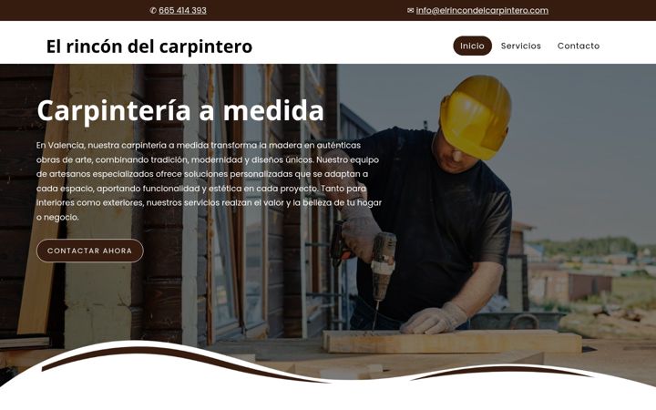 Screenshot of elrincondelcarpintero.com