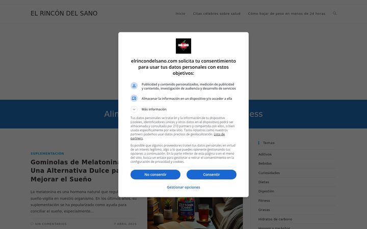 Screenshot of elrincondelsano.com