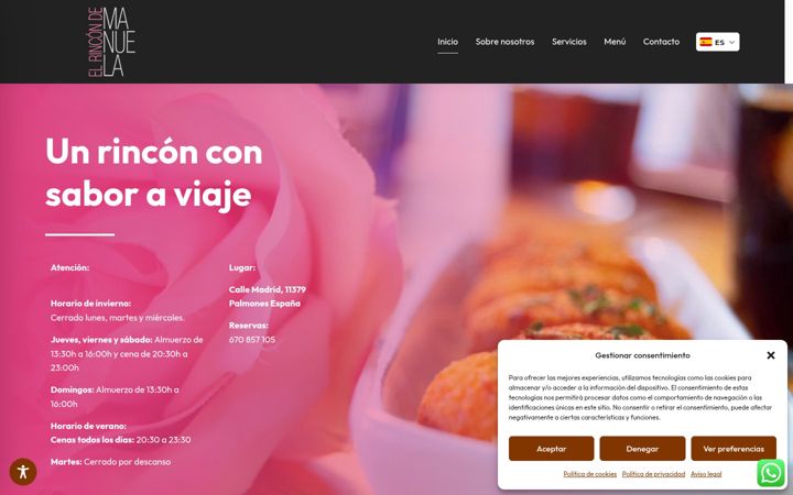 Screenshot of elrincondemanuela.com