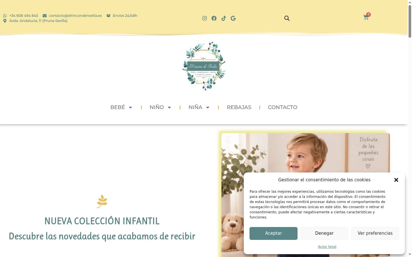 Screenshot of the consent banner shown before any interaction