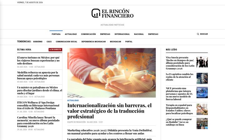 Screenshot of elrinconfinanciero.mx