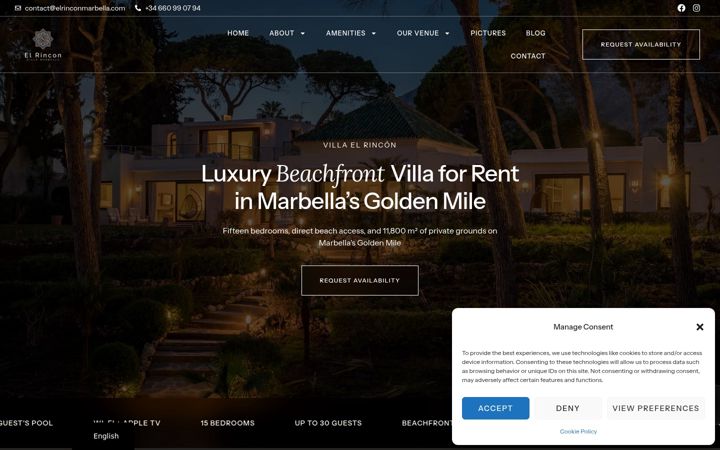 Screenshot of elrinconmarbella.com