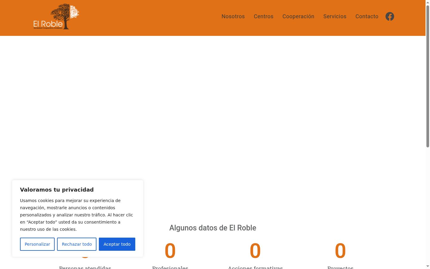 Screenshot of the consent banner shown before any interaction