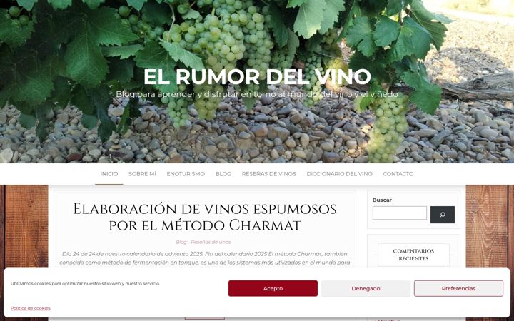 Screenshot of elrumordelvino.com