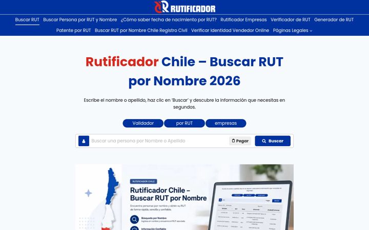 Ekraanipilt saidist elrutificador.cl