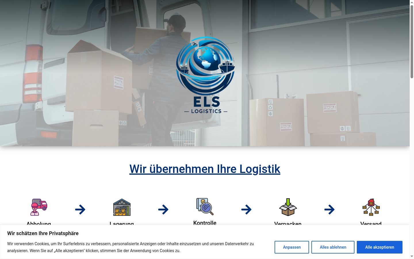Screenshot of the consent banner shown before any interaction